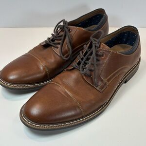 Hawker Rye Men’s Size 9 Brown Laced Oxford Casual Dress Shoes Preppy EUC